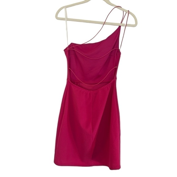 B. Darlin Pink Bodycon Strappy Back Mini Dress With Leg Slit Size Small - Picture 5 of 13